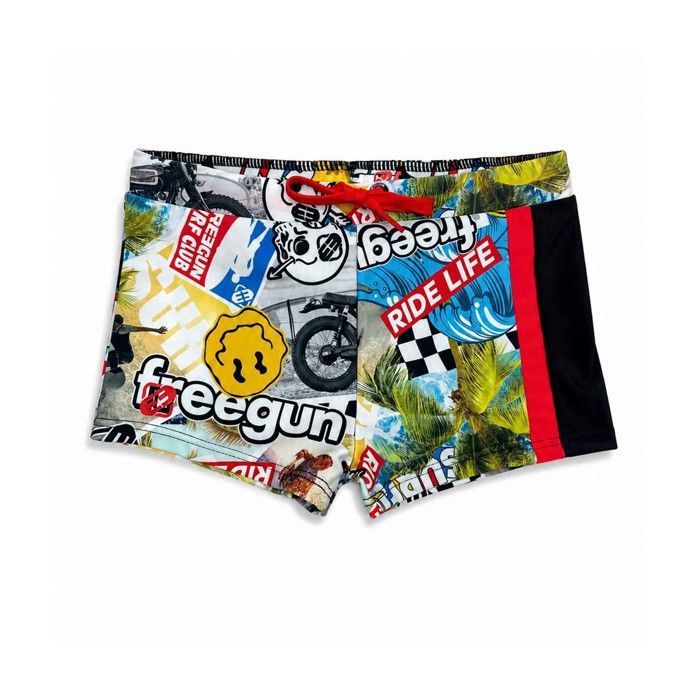 FREEGUN Maillot de Bain Garçon Surfing Ride Life Multicouleur FREEGUN Maillot de Bain Garçon Surfing Ride Life Multicouleur