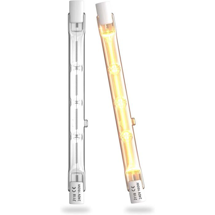 118Mm R7S Ampoule 160W Blanc Chaud 2700K Dimmable J118 J Type Linéaire 2000Lm Ac220-240V Pour Éclairage De Sécurité Projecte[CA132]
