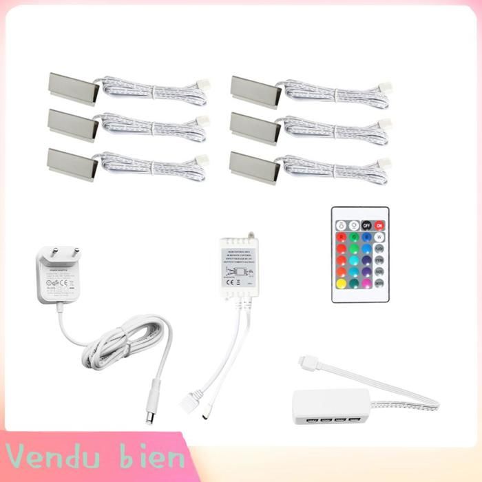AUCUNE Lampe à pince LED Kit déclairage LED à clipser pour étagère en verre sous-meuble veilleuse pour deco meuble Argent EU-6