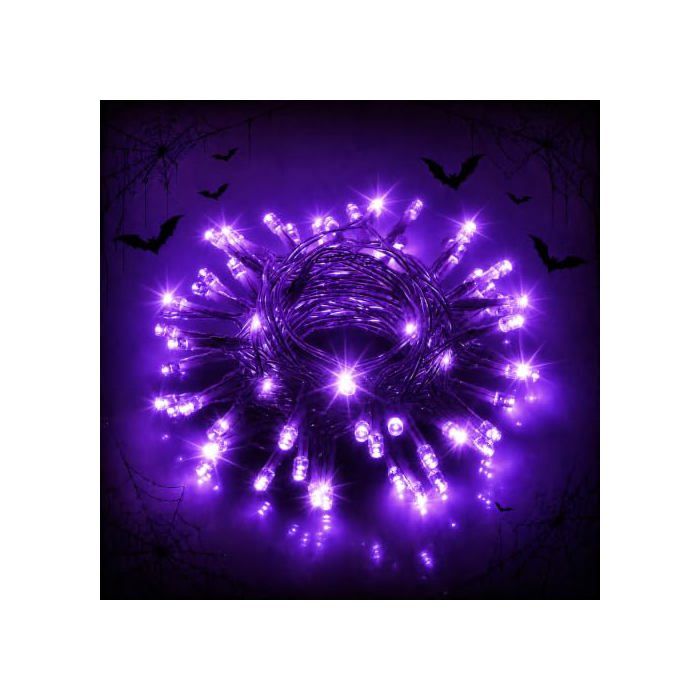 Guirlande Lumineuse Halloween Violette 3 m 30 LED à Piles avec 2 Modes dÉclairage IP44 Étanche Décoration pour Halloween Fête