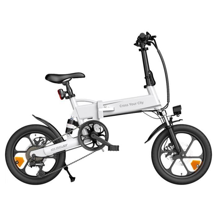 ADO A16 XE Vélo électrique pliant 250W Moteur de moyeu à engrenages Batterie 36V 7.5Ah pour une portée de 43 milles Vitesse maximale