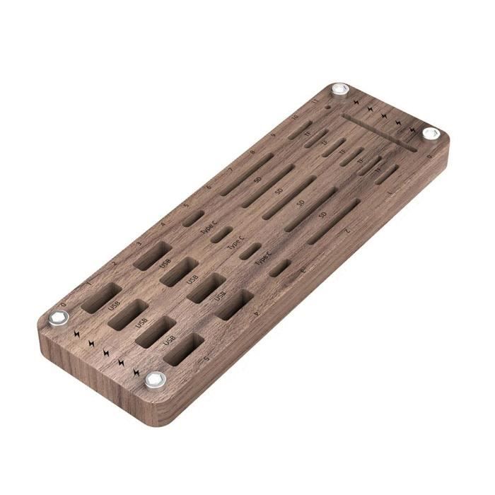 AOJUE Étui En Bois Pour Carte Mémoire TF Et Lecteur USB/carte