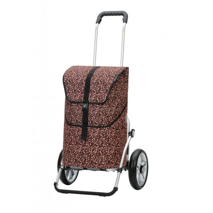 Caddie De Courses Léger Pliable 45 Litres - Trolley Imprimé Dahlia, Capacité 30 Kg - Pour Marché Et Shopping