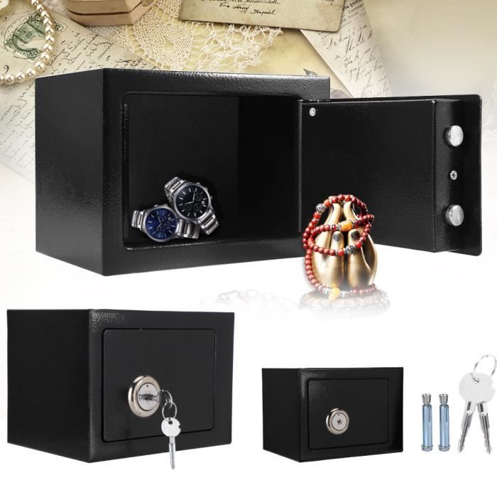 Coffre Fort de Sécurité en Acier Safe un coffre de stockage sécurisé en Acier + 2 Clés Coffre