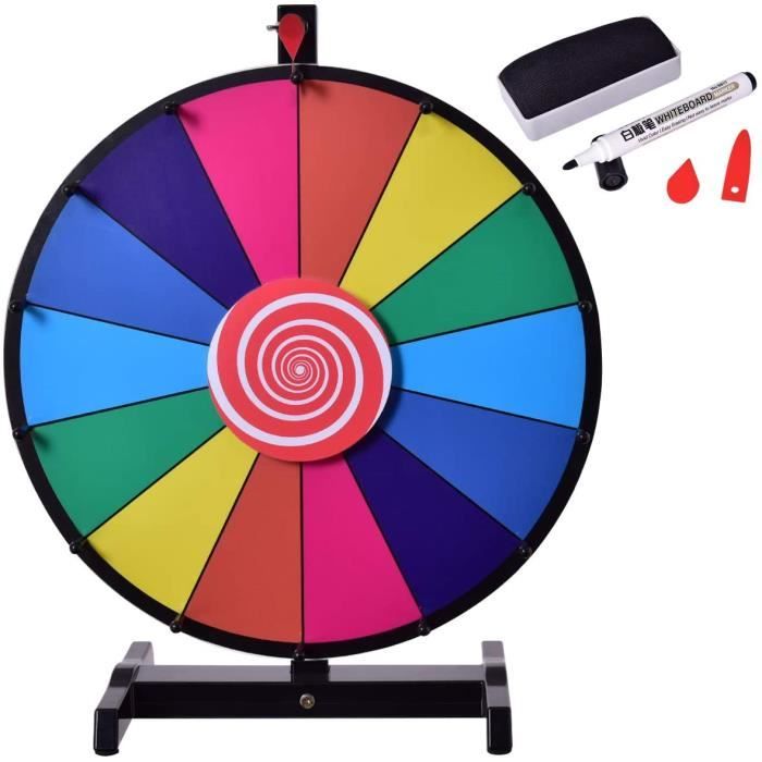 GOPLUS Roue de la Fortune 18 Pouce, Prize Wheel avec Stylo Effaçable - Parfait pour des Fêtes GOPLUS Roue de la Fortune 18 Pouce, Prize Wheel avec Stylo Effaçable - Parfait pour des Fêtes