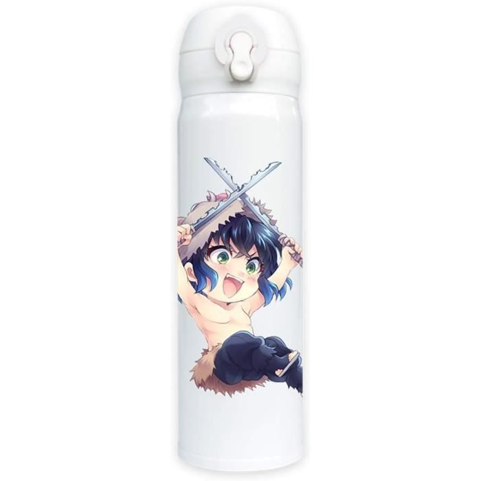 UBBY – Bouteille D'eau Isotherme Demon Slayer – 590 Ml Acier Inox 304 – Couvercle Coulissant Avec Paille – Design Anime – Garde Le Froid 24h, Le Chaud 10h – Pour Sport, Voyage, Bureau