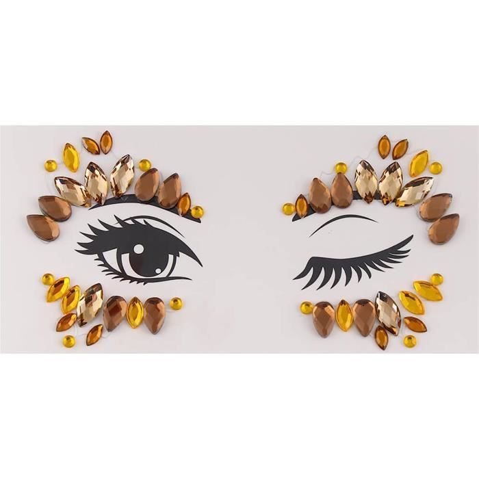 Tatouages Temporaires Halloween Femme - Paillettes Et Strass, Faciles à Appliquer Et Enlever