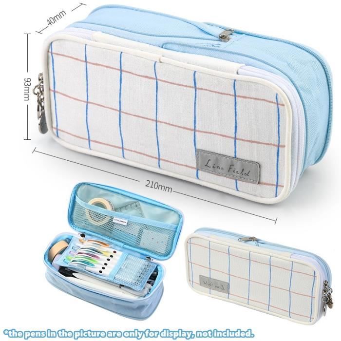 Trousse à Crayons Double Couche Pour école Primaire - Style Anime Italien - 21x10,5x5 Cm - Polyester - Capacité Jusqu'à 50 Stylos