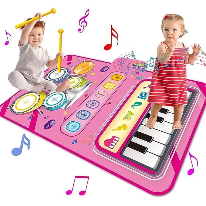 Juguetes para niñas de 1 año, tapete de piano 2 en 1, juguetes
