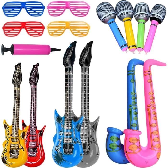 15 Pièces Jeu Gonflable de Rock Star Set Guitare Gonflable Instrument de  Musique Accessoires Gonflable - Cdiscount Jeux - Jouets
