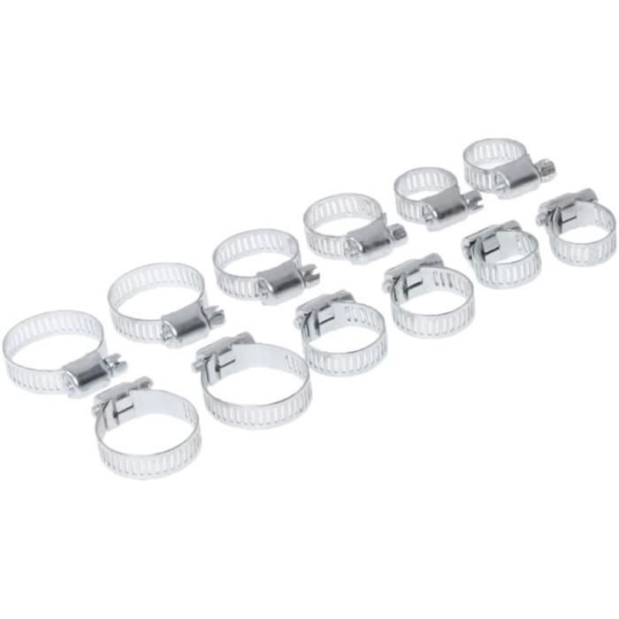 36 Pièces Colliers De Serrage Inoxydable 6-51 Mm - Kit Assortiment 8 Tailles Pour Tuyaux Et Automobiles