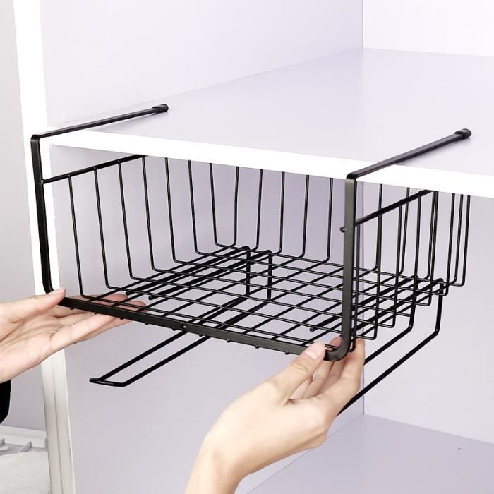 Organisateur Panier Suspendu Panier Etagere Suspendu Sous Etagere Panier De Rangement Pour Placards De Cuisine Armoires Etageres Cdiscount Maison