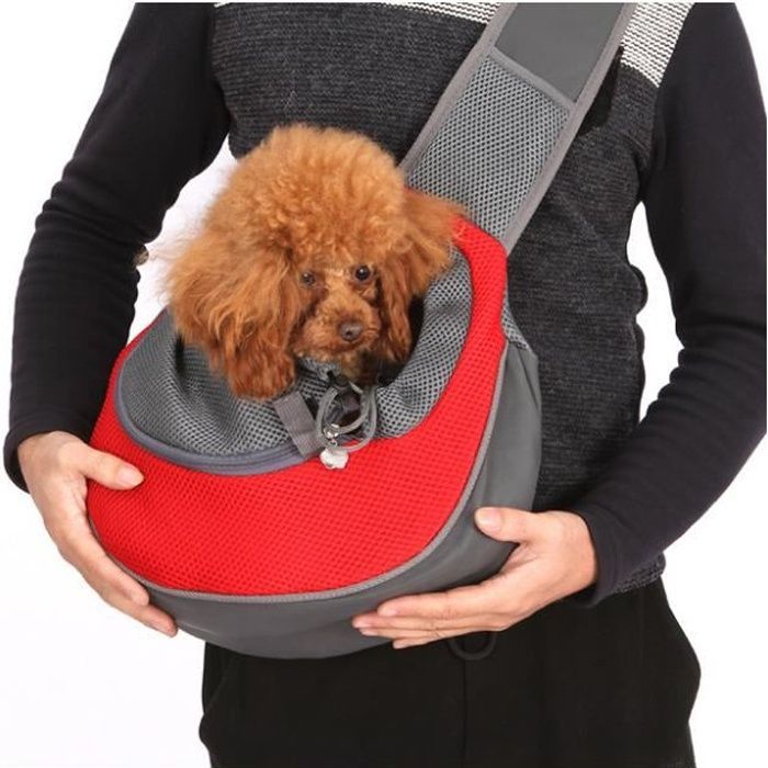 Sac de Transport Bandoulière pour Chien Chat, Sac Porte Chien Sac  Bandoulière pour Chien 37*29*25cm Rouge
