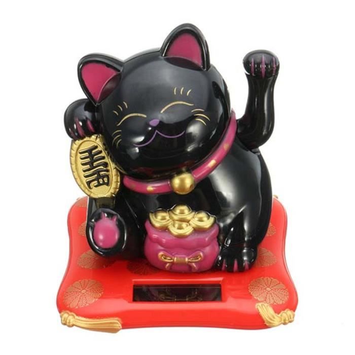 Chat Porte Bonheur Solaire Maneki Neko Noir Achat Vente Objet Decoratif Cdiscount Chat Porte Bonheur Solaire Maneki Neko Noir Achat Vente Objet Decoratif Cdiscount