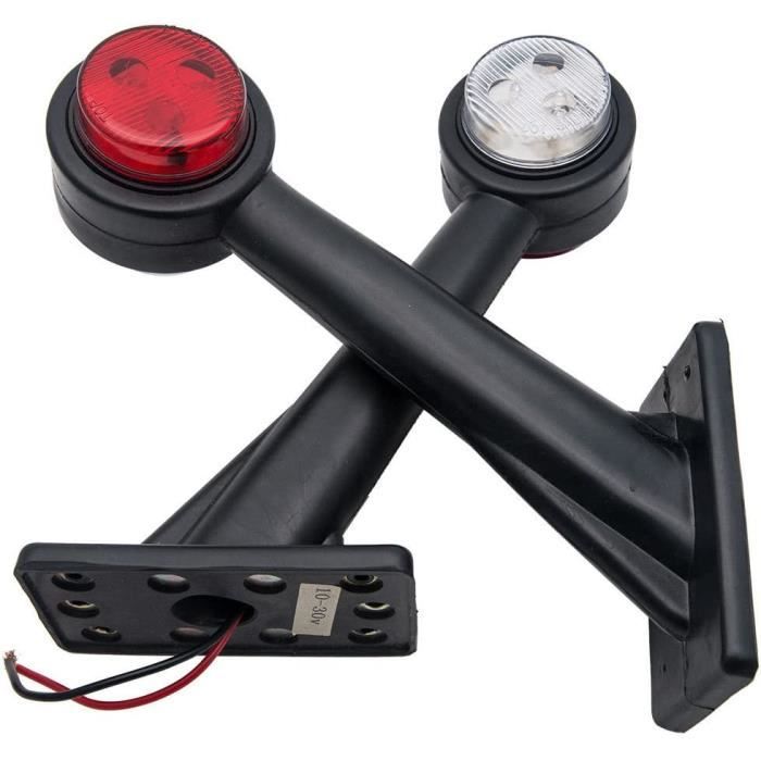 Lot De 2 Feux De Gabarit LED 12V-24V Rouge/blanc - Pour Camion, Caravane, SUV, étanches IP65