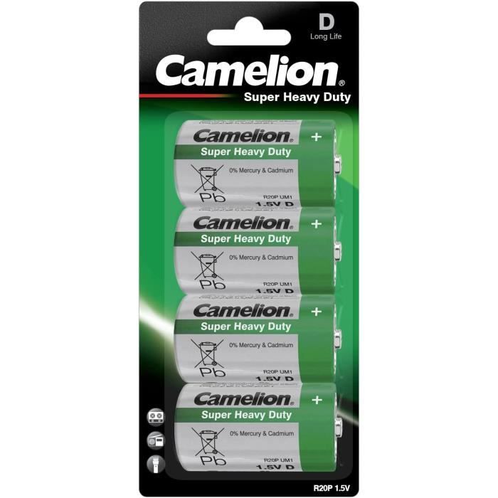 R20P-BP4G Piles super heavy duty 1,5V modéle R20 (D) [449] - Cdiscount ...