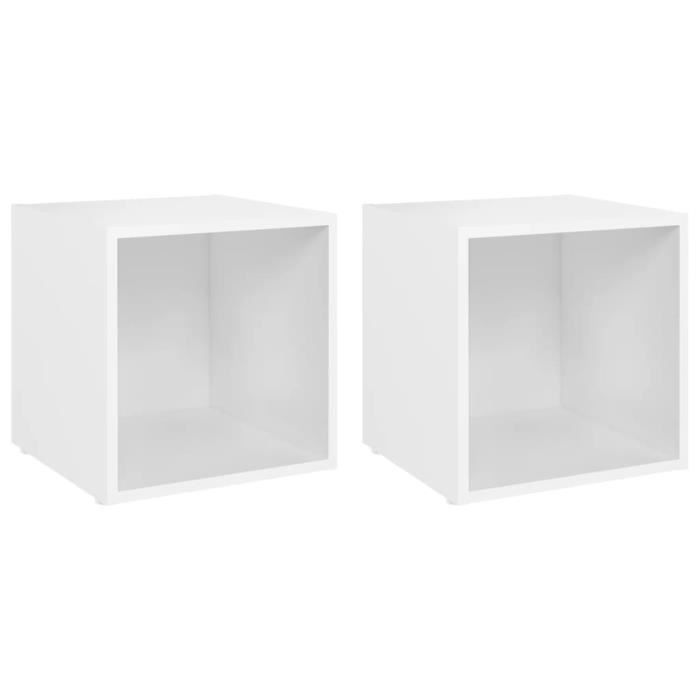 HOMEMARKET Meuble TV Armoires suspendues 2 pcs Blanc 37x35x37
