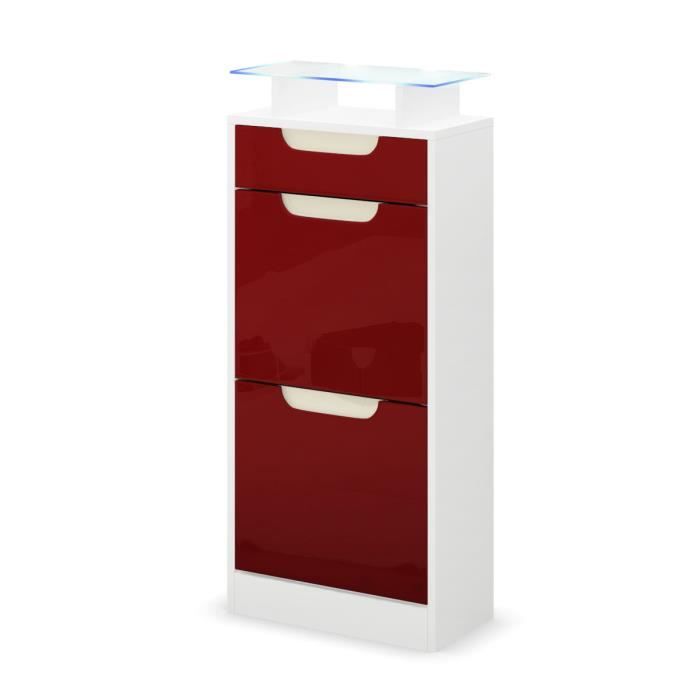 Range Chaussure Laque Blanc Bordeaux Creme 104 Cm Achat Vente