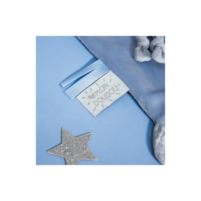 Doudou Lapin - BABYNAT - 100% polyester - 23 cm - Bleu