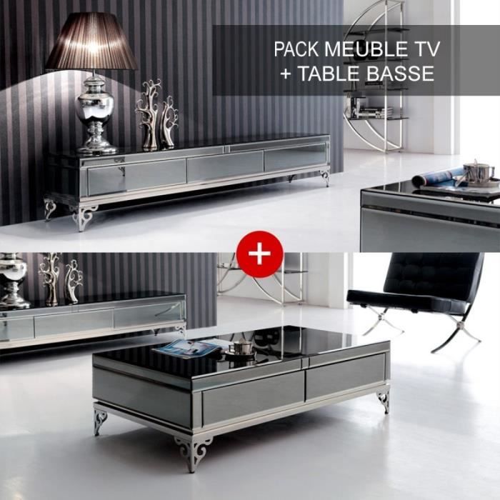 Ensemble Meuble Tele Et Table Basse Elegante Achat Vente Table