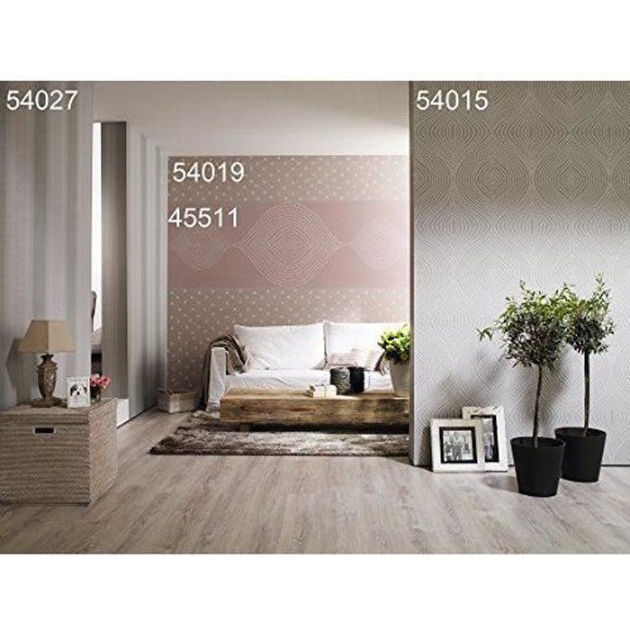 4 Murs Papier Peint Femme Couleur Rose Gris Blanc Metallisees
