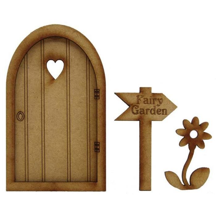 Lot 6 Portes De Jardin Miniature Féerique En Bois - Décoration Extérieure Plantes En Pot