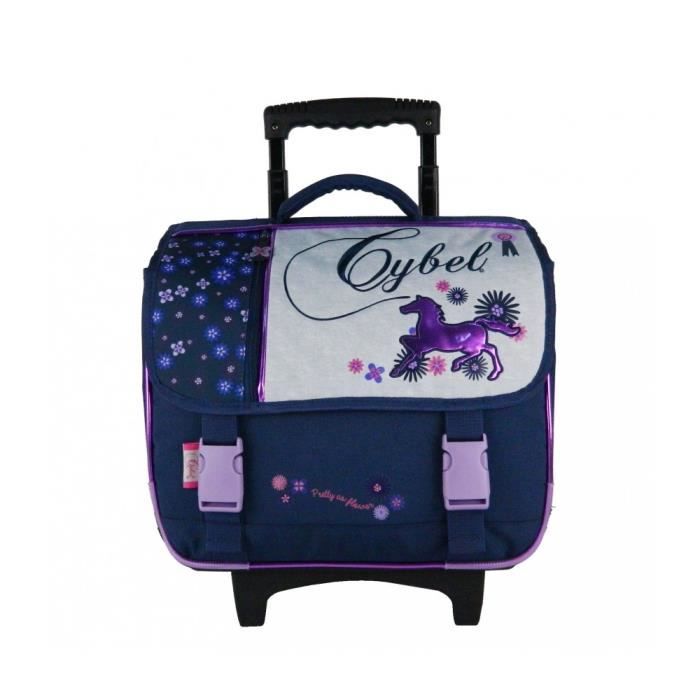 CYBEL Cartable a Roulettes 38 cm 2 compartiments Bleu Marine Violet Bleu Violet Cdiscount Bagagerie Maroquinerie