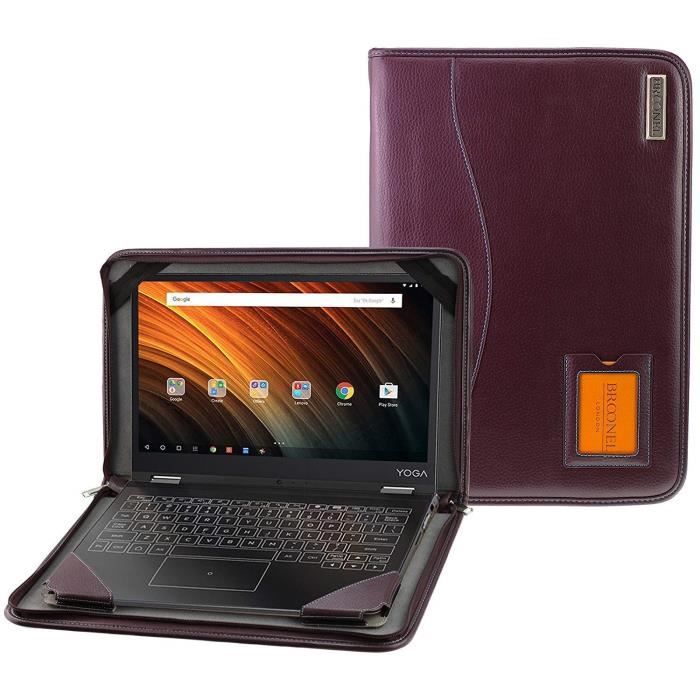 Top achat PC Portable Broonel - Série Contour - Housse Lila En Cuir De pour Ordinateur Portable Compatible avec le Lenovo ThinkPad X1 Carbon 14" (7th GEn) pas cher