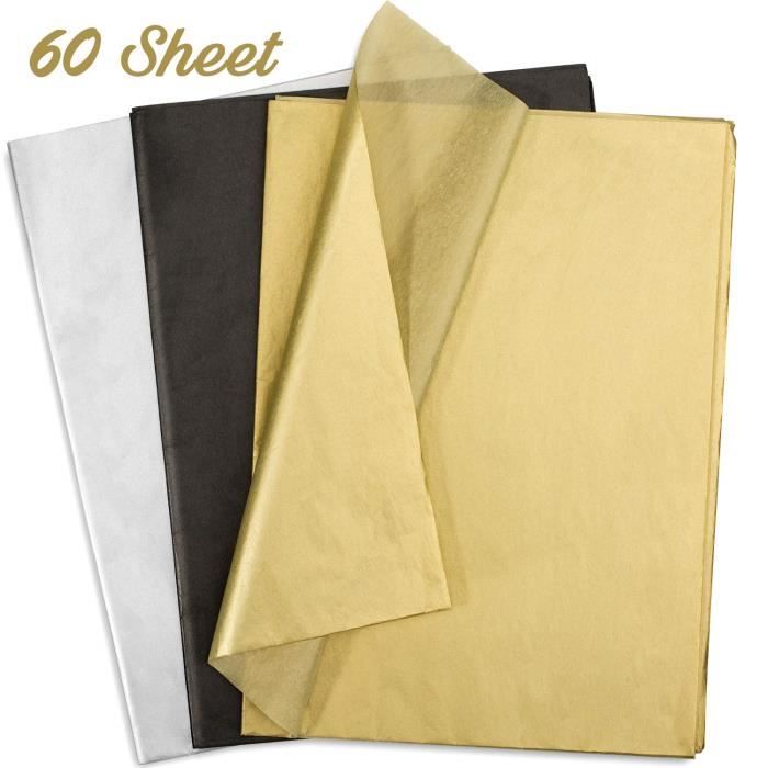 Whaline Lot de 60 feuilles de papier de soie pour emballage cadeau