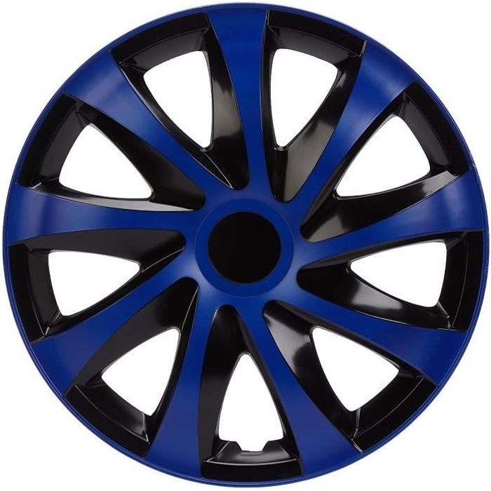 Enjoliveurs de roues DRACO CS noir et bleu 16' lot de 4 pièces