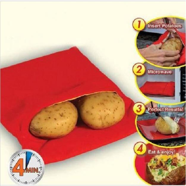 Rouge Lavable Cuiseur Sac Cuit Pomme De Terre Micro Ondes Cuisson Pomme De Terre Rapide Cuit 4 Pommes De Terre A La Fois Expedit Achat Vente Cuit Vapeur Rouge Lavable Cuiseur