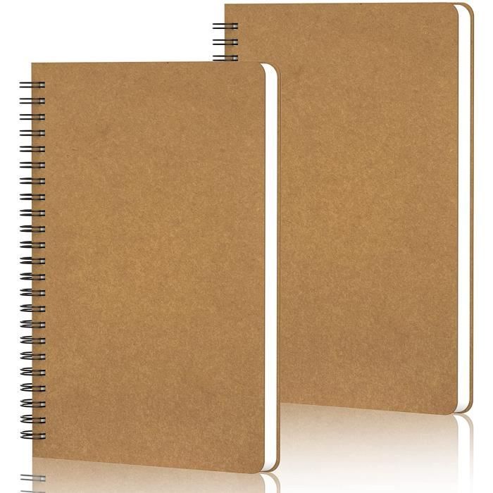Cahier à Spirale Rigide B5 Ligné 237x178mm - 200 Pages Papier 100g/m² - Design Lune Et Soleil