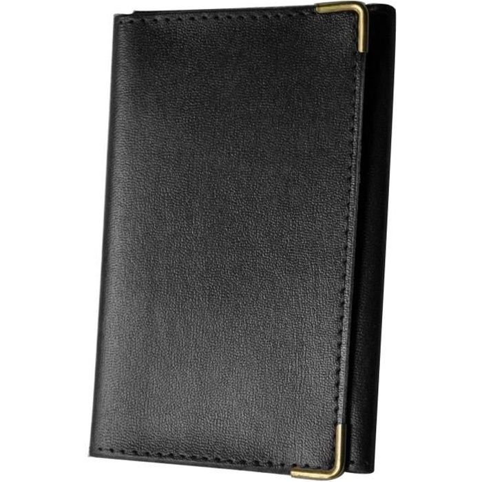 Syl'la Protection Porte Carte Grise Papiers Voiture Permis - Cuir Noir Peace Pour Femme