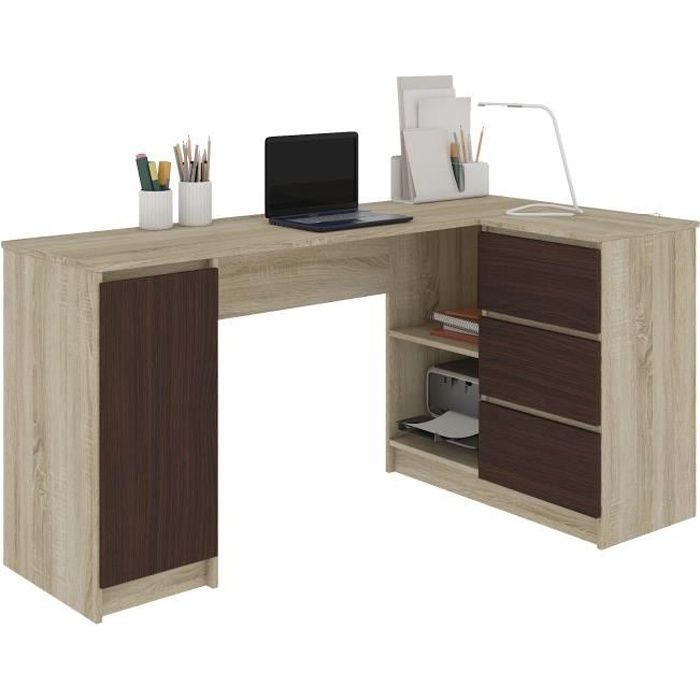 Balaur Bureau Informatique D Angle Contemporain 155x85x77cm 3 Tiroirs Grandes Niches Table Ordinateur Multi Rangements Achat Vente Bureau Balaur Bureau Informatique Soldes Sur Cdiscount Des Le 20 Janvier Cdiscount