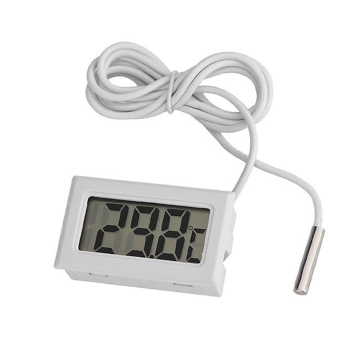 DAZZLEEX Mini Thermomètre Numérique Avec Sonde Câble 5m - Écran LCD -50°C à +110°C