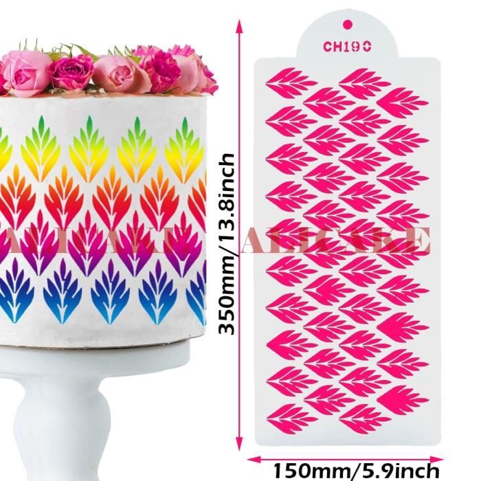 Pochoirs à Gâteau Réutilisables - Lot De 4 Motifs (cœur, Fleur, Dentelle...) - Plastique Alimentaire - Pour Décorations Au Cacao, Sucre Glace - 20 Cm