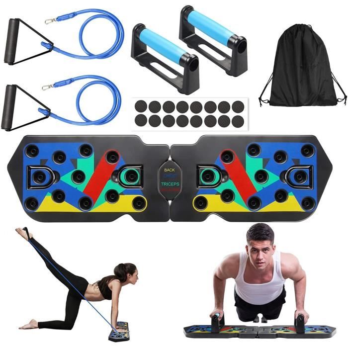 Planche De Pompes 5-en-1 Avec Bandes De Résistance, Minuterie Et Compteur – ABS/TPE – Entraînement Complet à Domicile