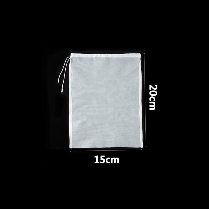 10 Sacs à Lait De Noix Réutilisables - 20x30 Cm - Nylon - Pour Yaourt, Café, Jus, Amandes Sacs Filtration Alimentaire 20x30cm