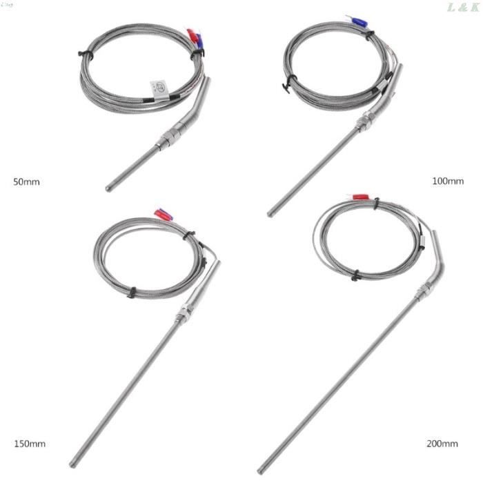 CG 4mm * 30mm K J PT100 1m 2m 3m 5m 10m Type de sonde blindé fil tressé Thermocouple capteur de température pour contrôleur de température 1420 CG 4mm * 30mm K J PT100 1m 2m 3m 5m 10m Type de sonde blindé fil tressé Thermocouple capteur de température pour contrôleur de température 1420