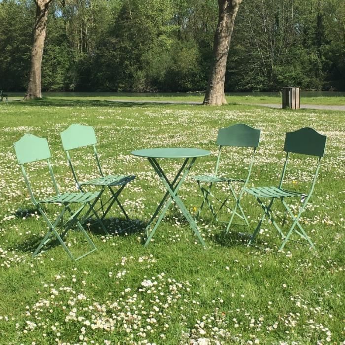 Table 4 Chaises De Jardin En Fer Pliable Salon De Jardin Bistrot