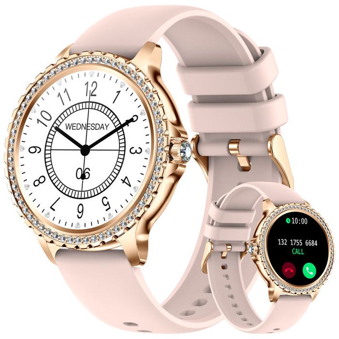 CHRONUS Montre Connectée Femme avec Appel Bluetooth 132 Intelligent Smartwatch Sport Lecteur de Musique SpO2 pour Android iOS Or - vue 2