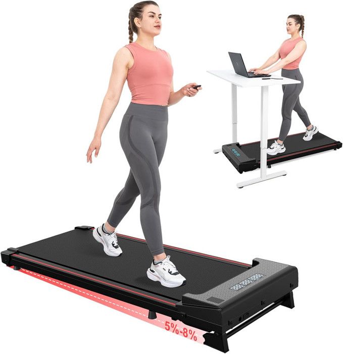 CITYSPORTS WP6 Tapis de Course Électrique Moteur 440W / Vitesse 1.0- 6.0km/h / Dimensions du tapis 1228*490*121mm / Noir avec blanc
