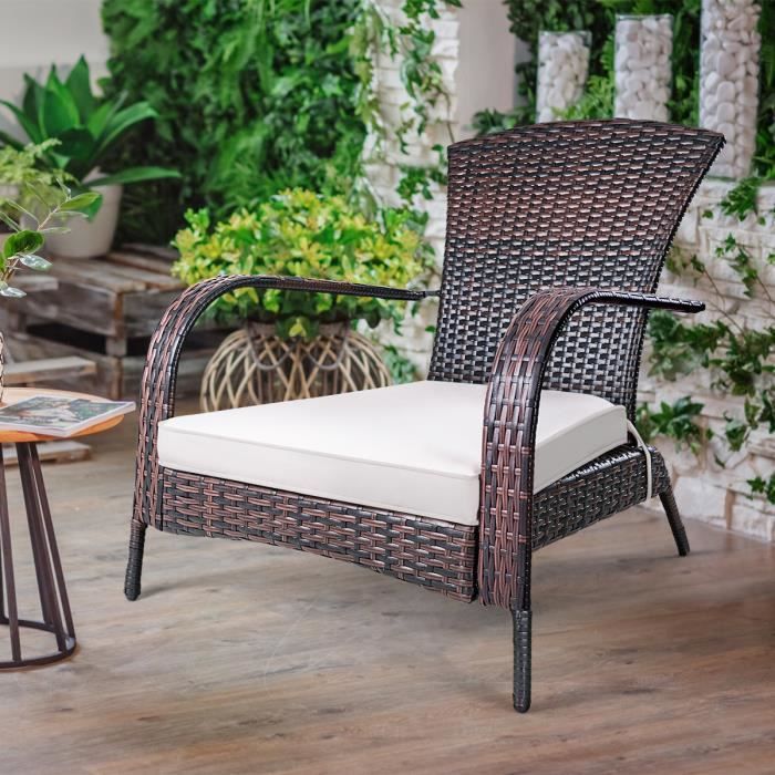 Costway Fauteuil Rotin Fauteuil De Jardin Imitation Rotin Tressee 79 X 79 X 82cm Avec Coussin Demontable Pour Jardin Terrasse Achat Vente Fauteuil Jardin Fauteuil Rotin Cdiscount