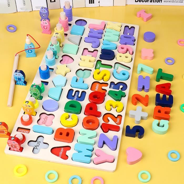 Jouet Montessori Mathématiques, Bâtonnets de Calcul en Bois Jeu de