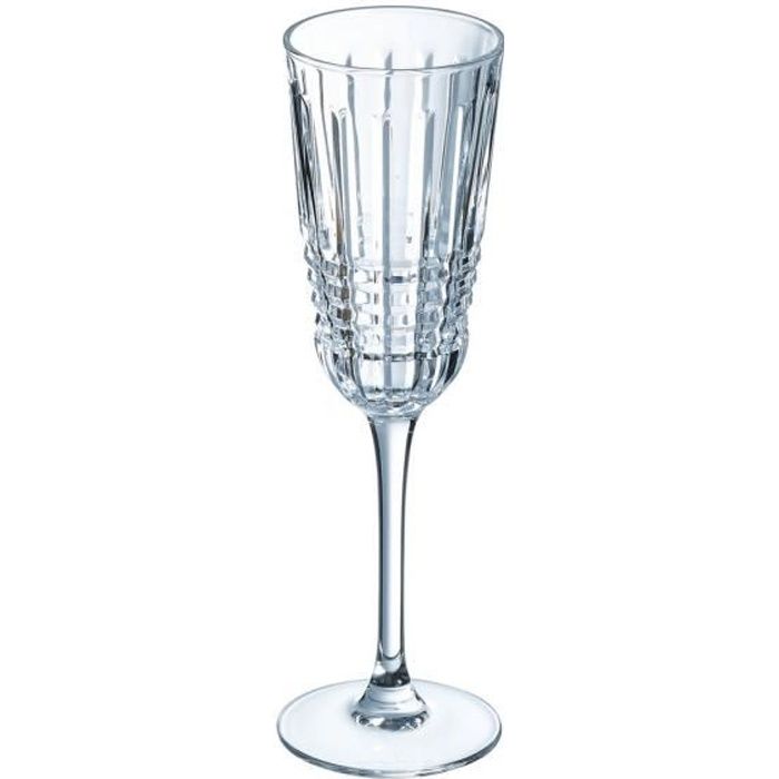6 flûtes à champagne 17cl Rendez-vous - Cristal d'Arques - Kwarx au design vintage Cristal Look