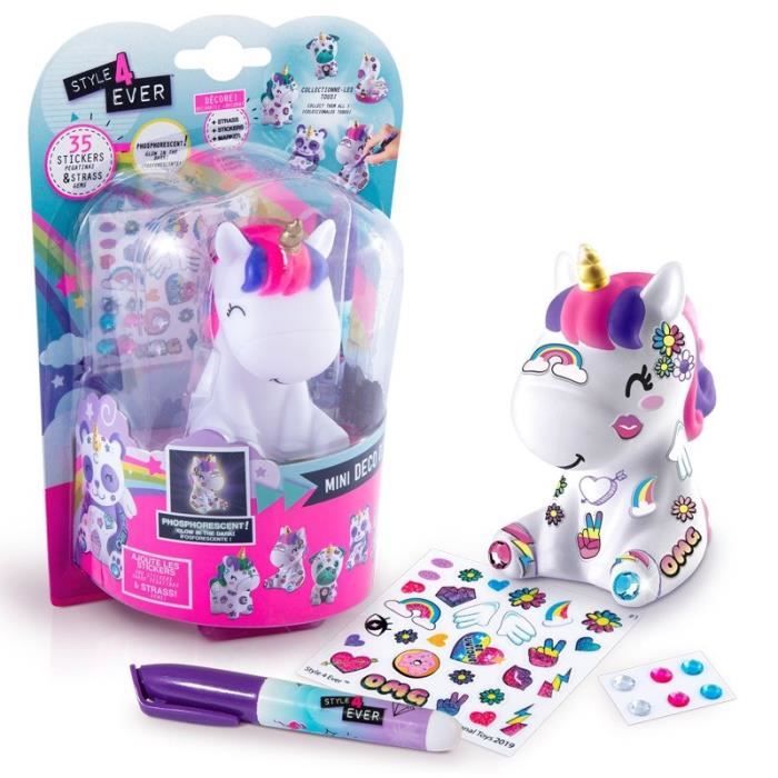 Style 4 Ever Mini Deco Diy Mini Personnage Licorne Phosphorescent A Decorer Et Collectionner Ofg 190 6 Ans Et Achat Vente Jeu De Coloriage Dessin Pochoir Cdiscount