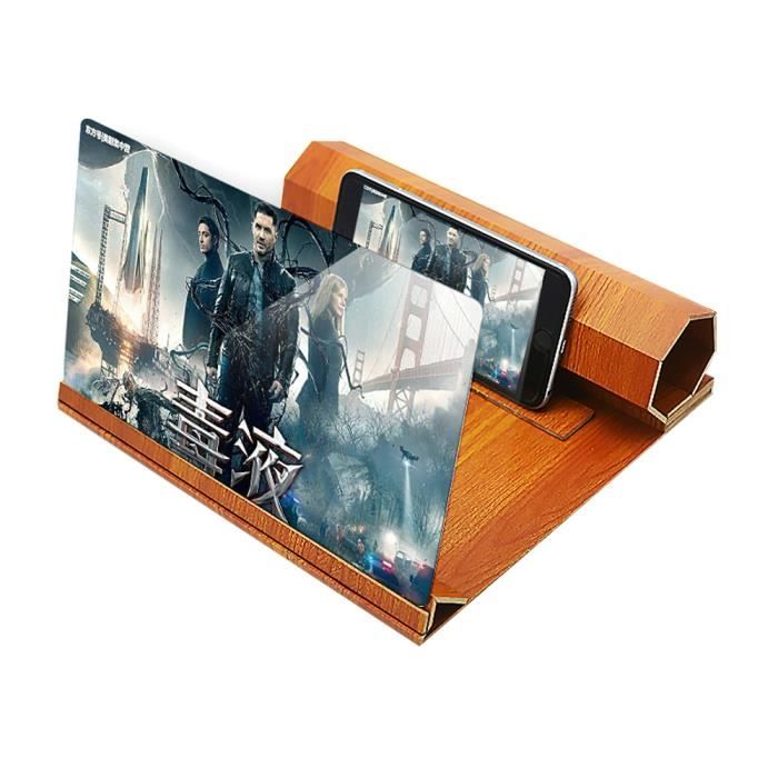 Loupe D'écran 3D Pour Téléphone Portable 14" - Pour Films, Vidéos, Lecture, Jeux - Avec Support Pliable - Compatible Avec Tous Les Smartphones - Blanc