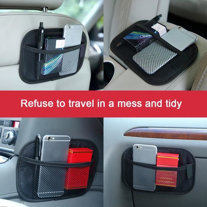 Organisateur De Poche Latérale Voiture En Cuir PU - Rangement Siège, Multifonction, Noir