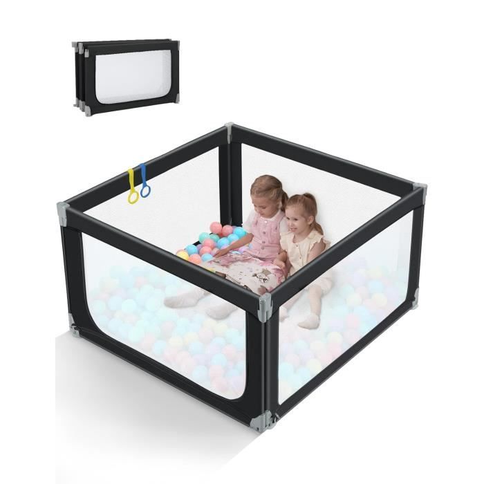 Parc Bébé DREAMADE 124x124cm - Avec 50 Balles & Porte Zippée | Pliable & Sécurisé