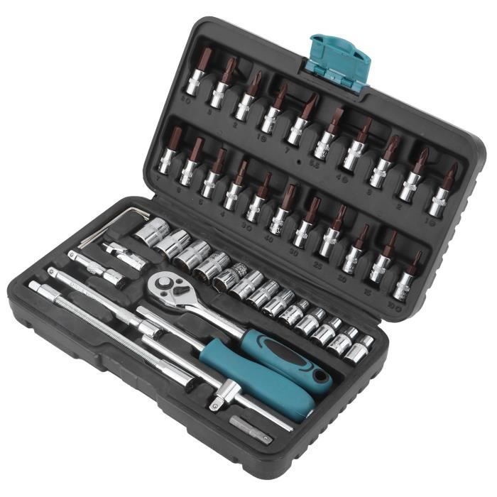 Coffret Clé à Cliquet 215 Pièces - Acier Carbone - Douilles, Embouts, Clés - Pour Bricolage Pro Ou Maison